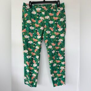 Old Navy Green‎ and Pink Floral Leggings Pixie Pants Size 10